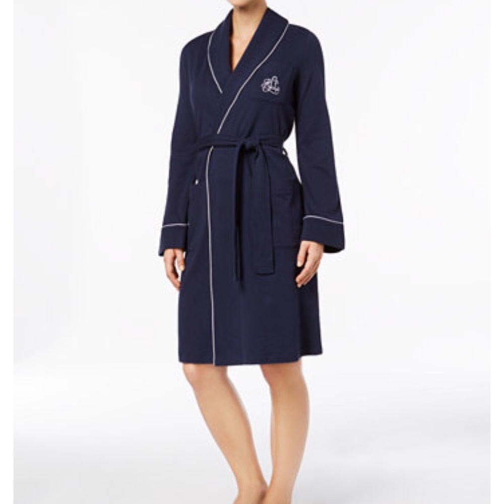 Ralph Lauren Quilted Shawl Collar Short Robe